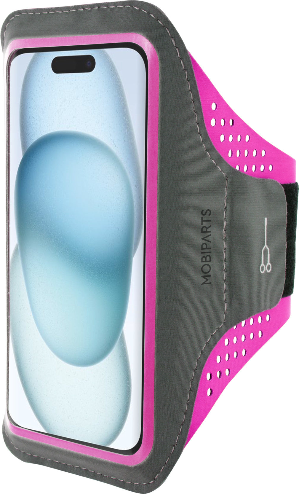 Mobiparts Comfort Fit Sport Armband Apple iPhone 15 Neon Pink