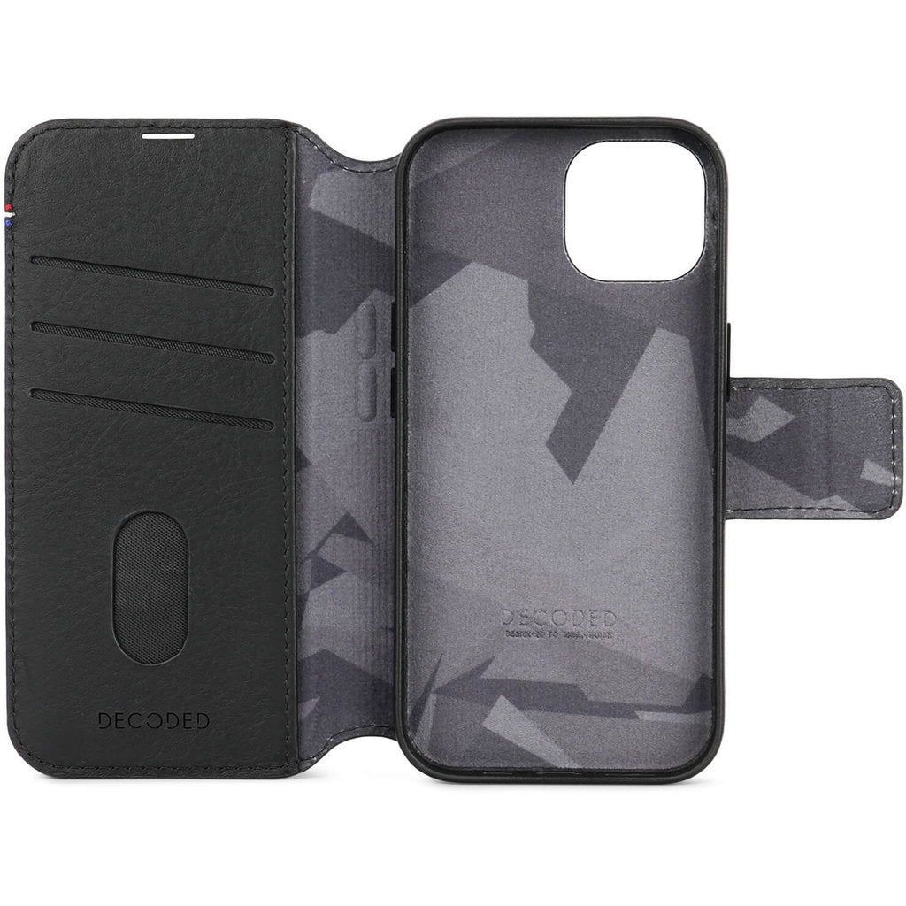 Decoded Leather Detachable Wallet Apple iPhone 15 Black