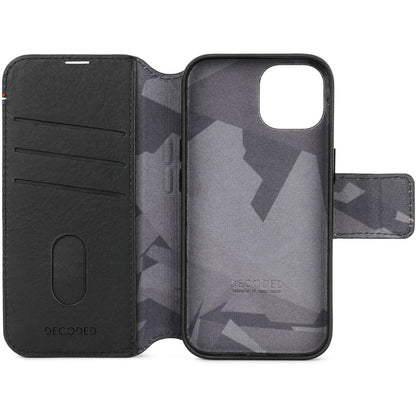Decoded Leather Detachable Wallet Apple iPhone 15 Black