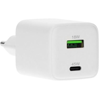 Mobiparts GaN Wall Charger USB-C/USB-A PD 3.0/QC 45W White