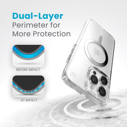 Speck Presidio Perfect Clear + MS Apple iPhone 15 Pro Max Clear - with Microban