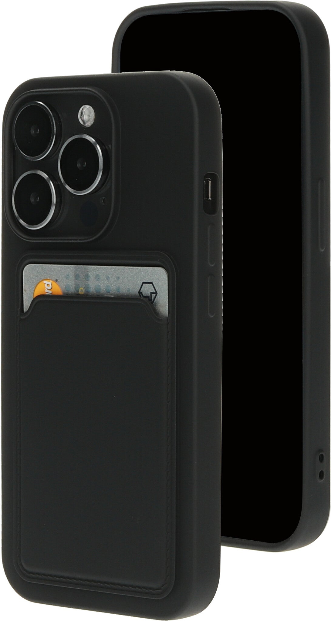Mobiparts Classic TPU Case with Cardholder Apple iPhone 15 Pro Matt Black
