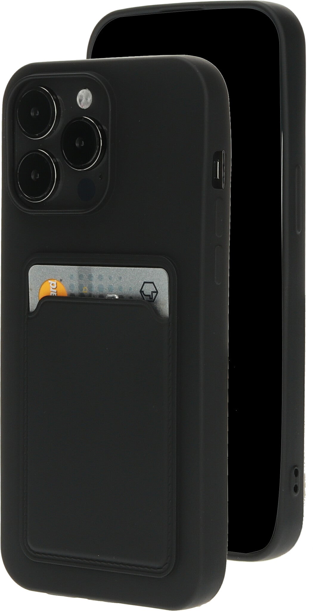 Mobiparts Classic TPU Case with Cardholder Apple iPhone 15 Pro Max Matt Black