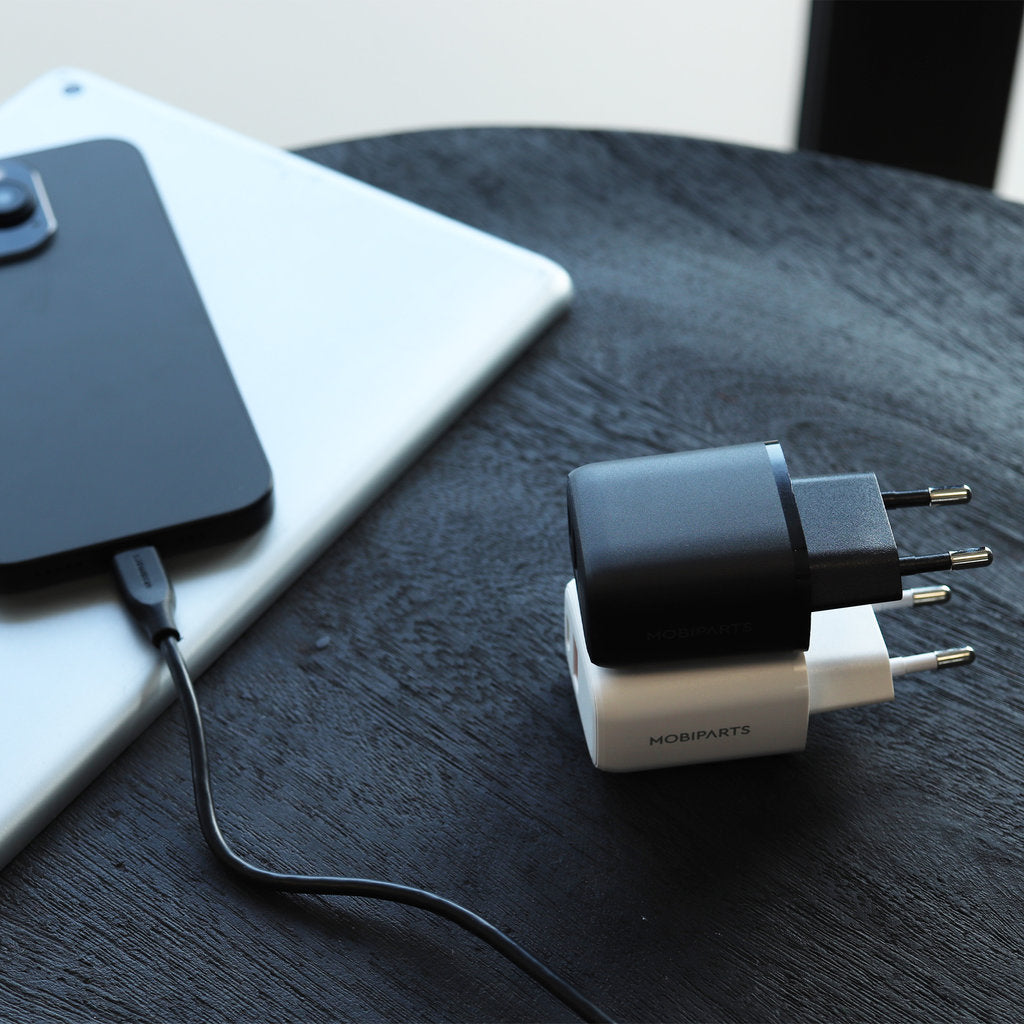 Mobiparts Wall Charger Dual USB-C/USB-A with USB-C to USB-C cable Black