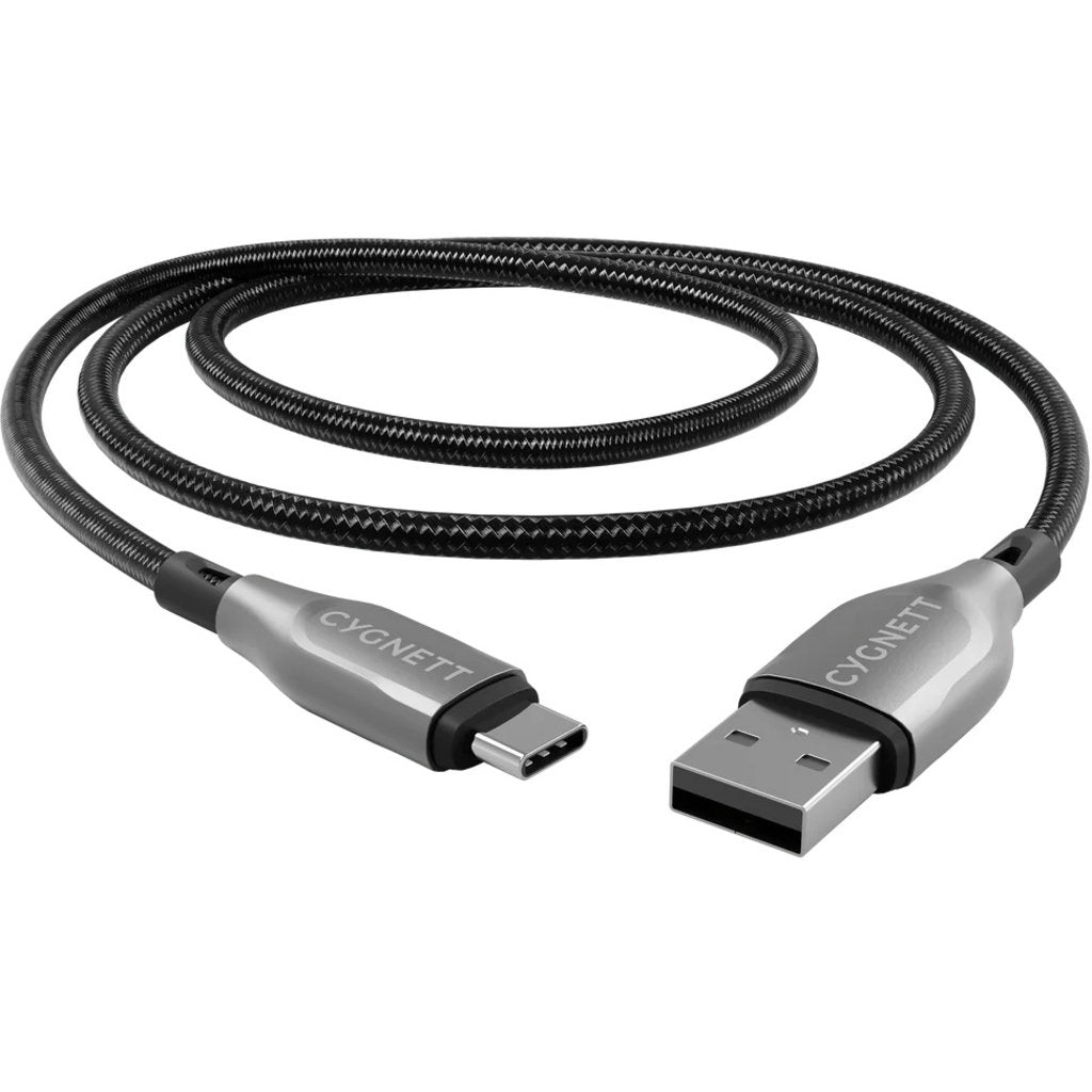 Cygnett Armoured Braided USB-C to USB Cable 2m Black