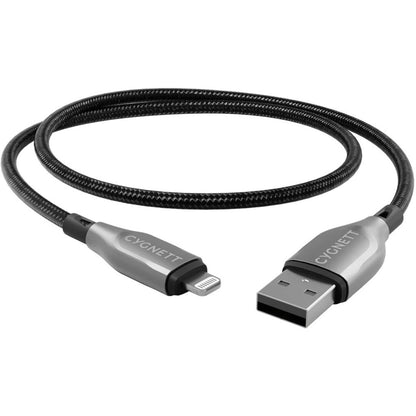 Cygnett Armoured Braided Lightning to USB Cable 1m Black