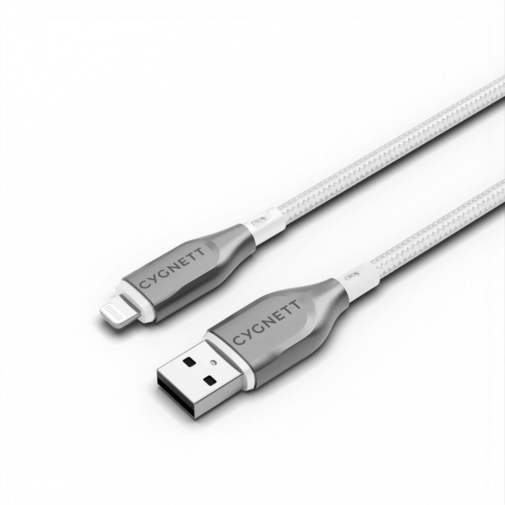 Cygnett Armoured Braided Lightning to USB Cable 1m White