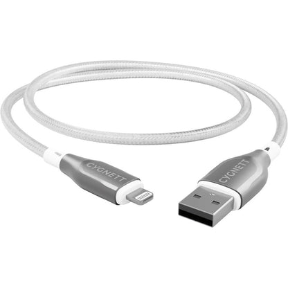 Cygnett Armoured Braided Lightning to USB Cable 1m White