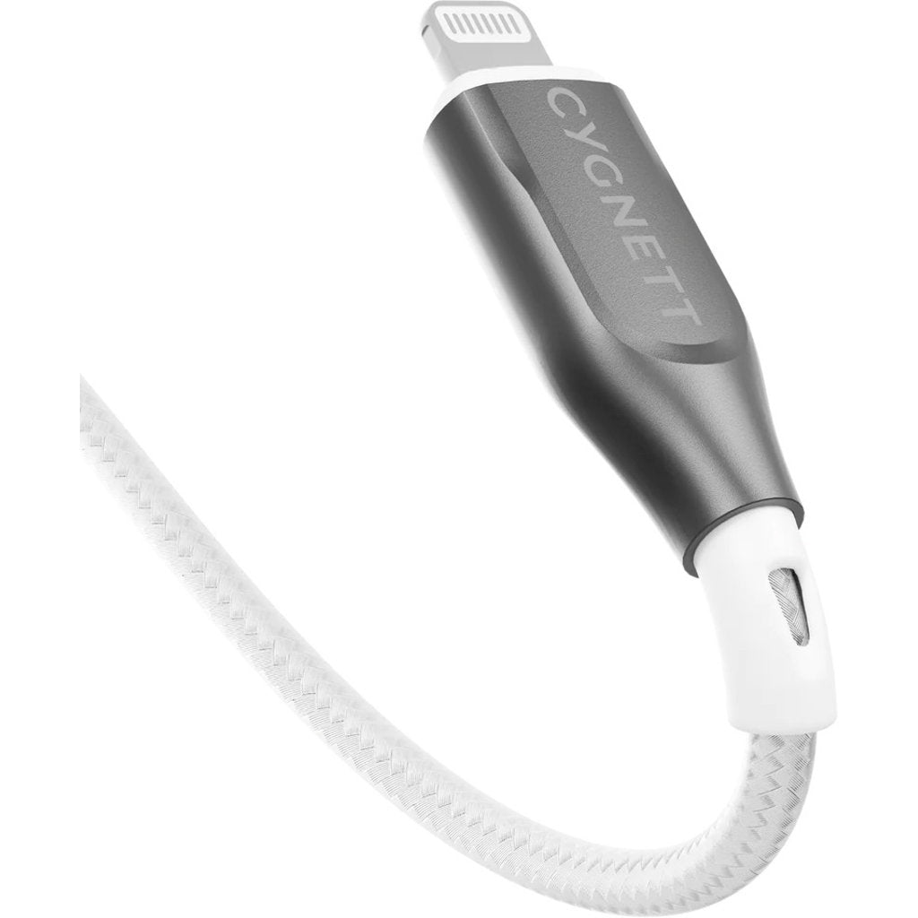 Cygnett Armoured Braided Lightning to USB Cable 1m White