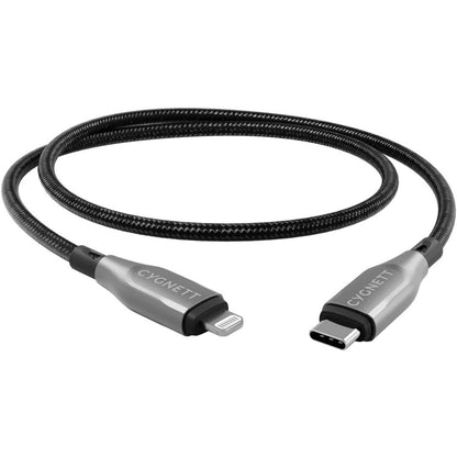 Cygnett Armoured Braided Lightning to USB-C Cable 1m Black