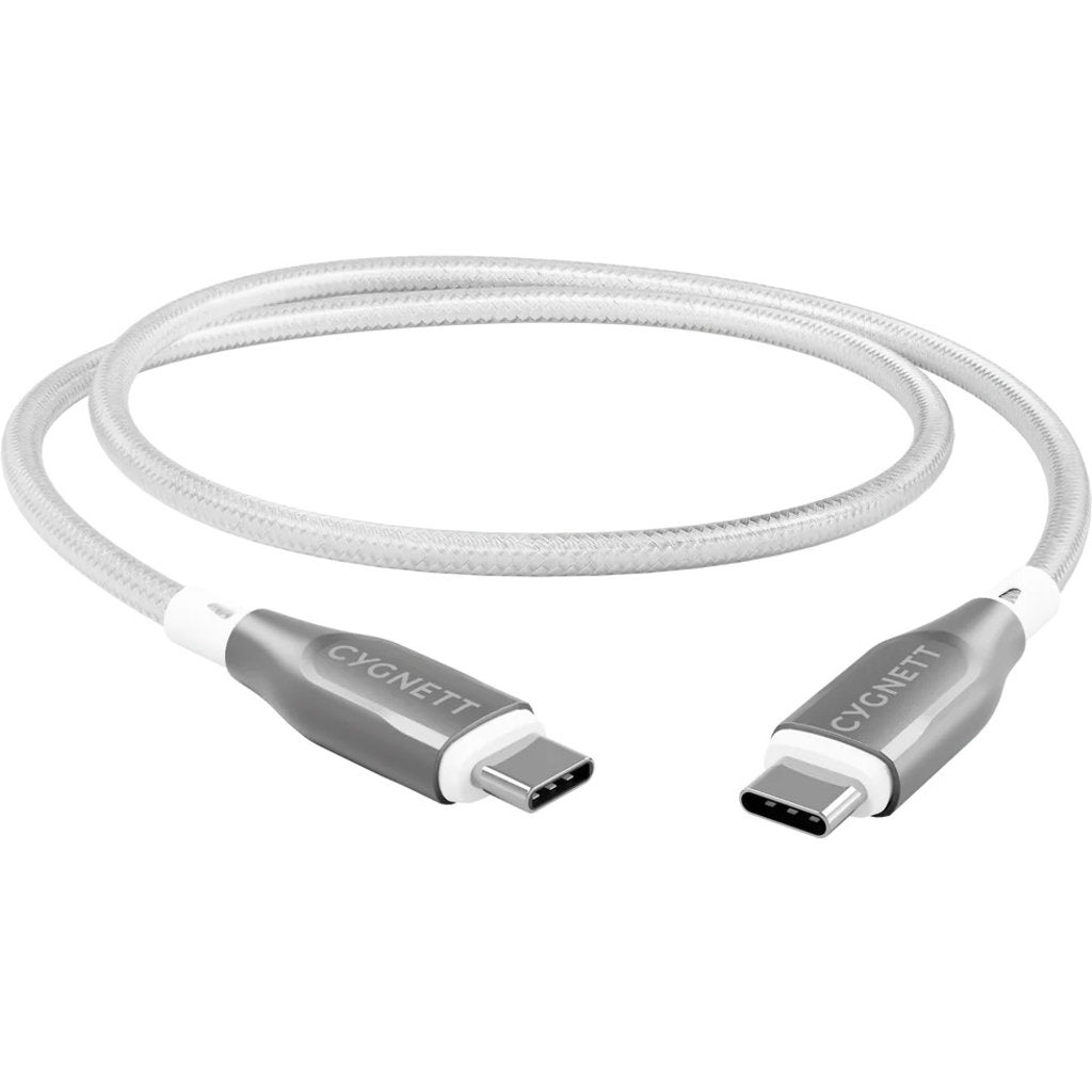 Cygnett Armoured Braided USB-C to USB-C Cable 1m White