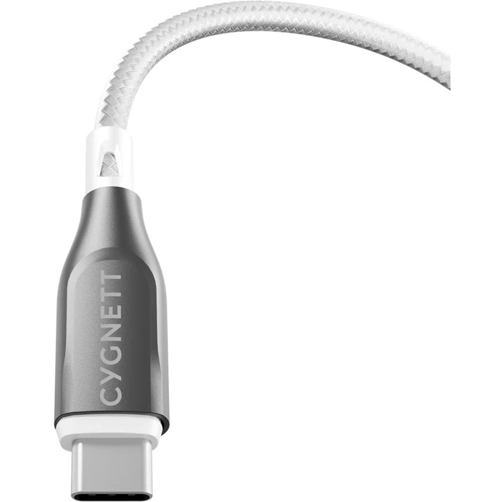 Cygnett Armoured Braided USB-C to USB-C Cable 1m White