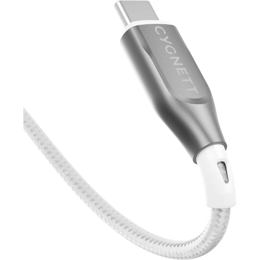 Cygnett Armoured Braided USB-C to USB-C Cable 1m White