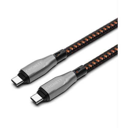 Cygnett Armoured Pro Braided USB-C to USB-C 240W Cable 1m Black