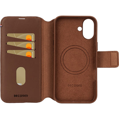 Decoded Leather Detachable Wallet Apple iPhone 16 Tan