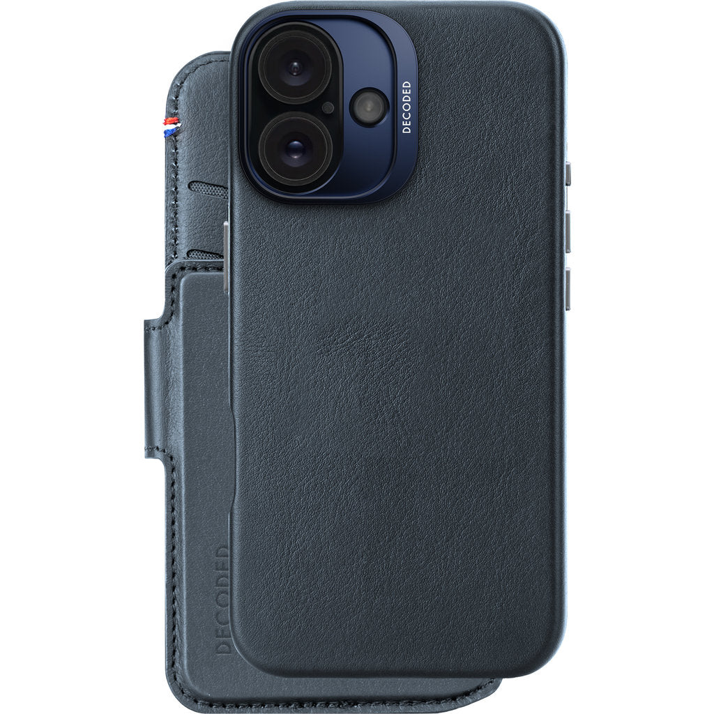 Decoded Leather Detachable Wallet Apple iPhone 16 Navy