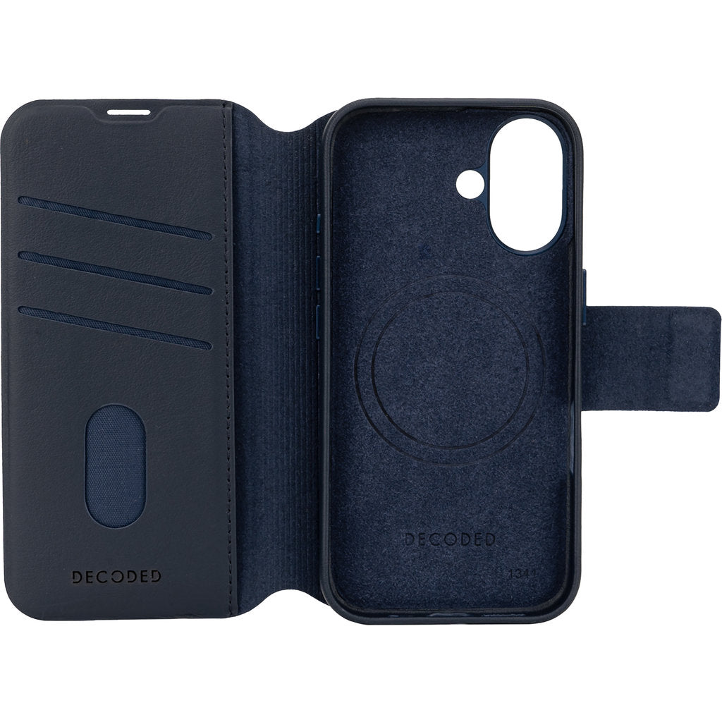 Decoded Leather Detachable Wallet Apple iPhone 16 Navy