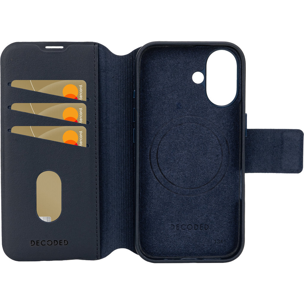 Decoded Leather Detachable Wallet Apple iPhone 16 Navy