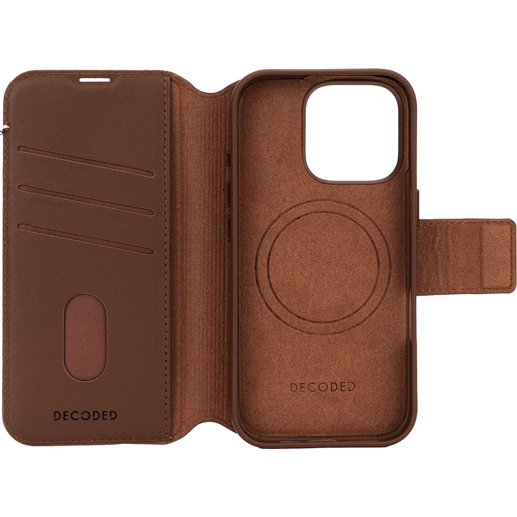 Decoded Leather Detachable Wallet Apple iPhone 16 Pro Tan