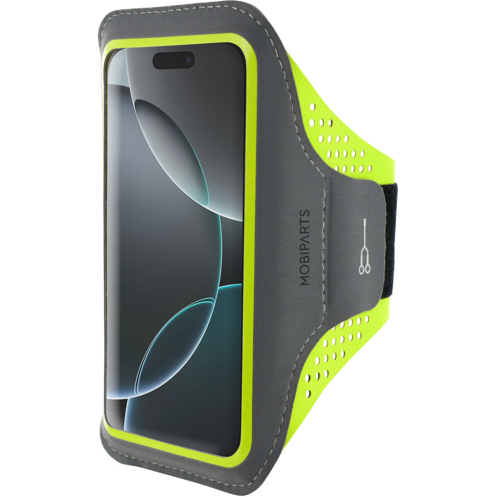 Mobiparts Comfort Fit Sport Armband Apple iPhone 16 Pro Neon Green