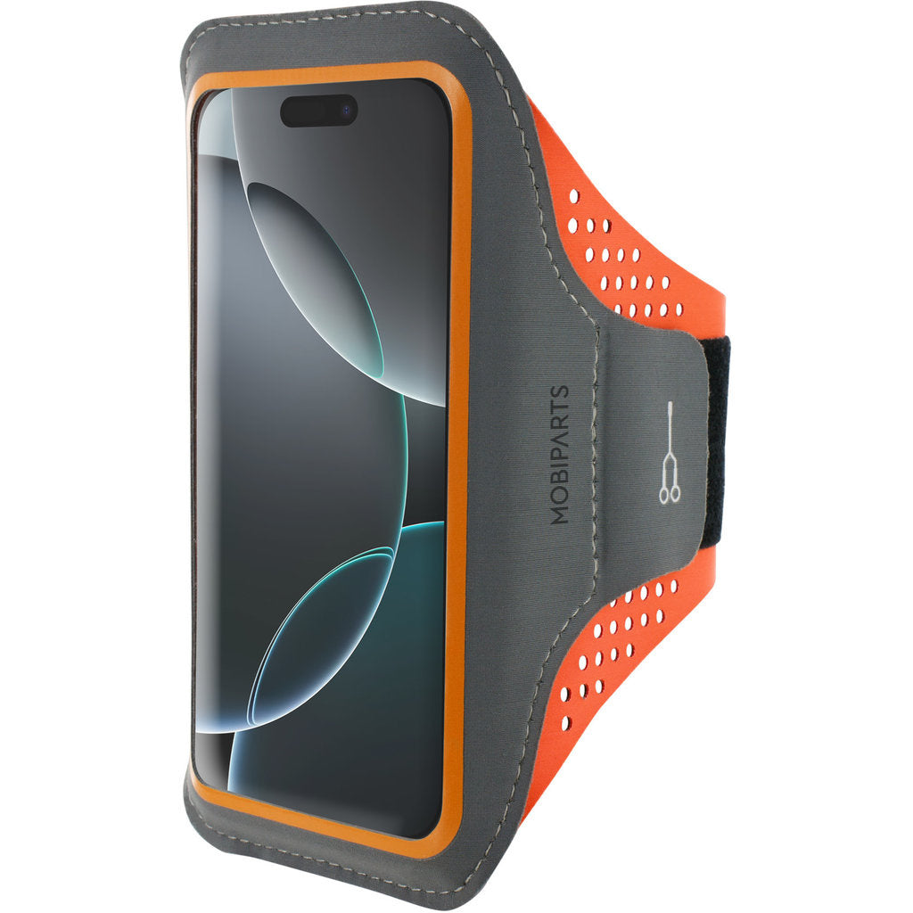 Mobiparts Comfort Fit Sport Armband Apple iPhone 16 Pro Neon Orange