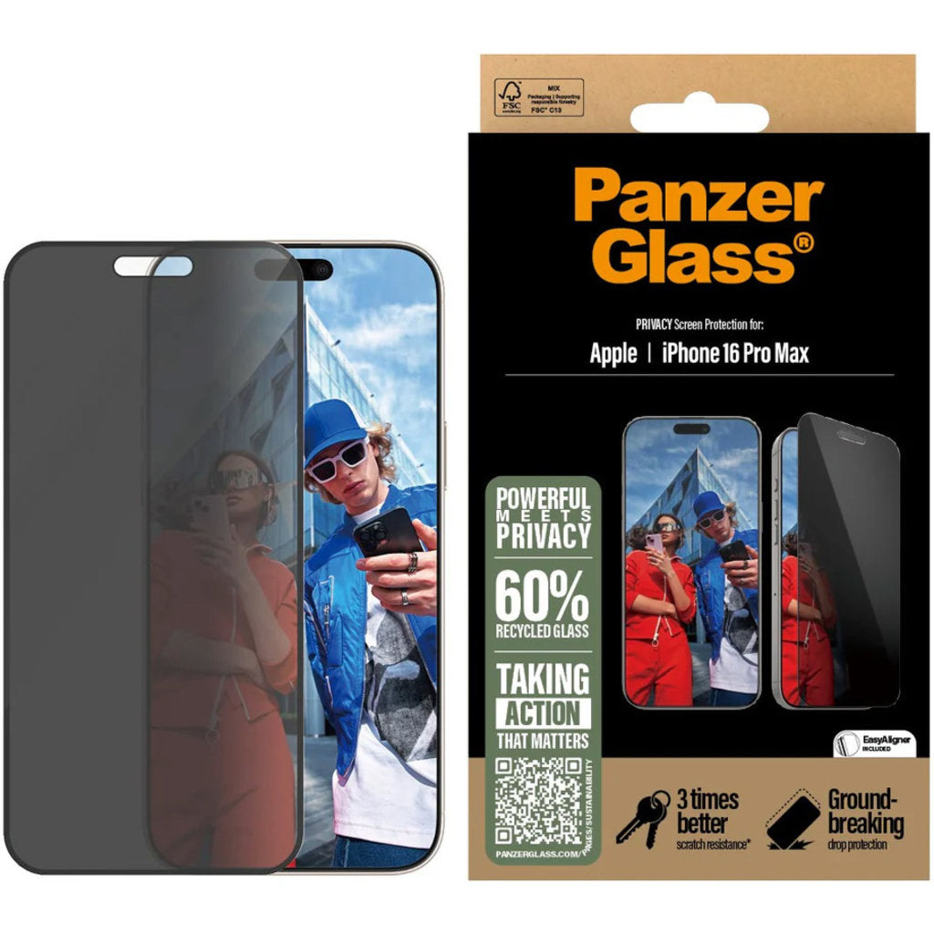 Panzerglass Apple iPhone 16 Pro Max - Ultra-Wide Fit Privacy Glass