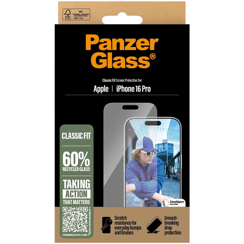 Panzerglass Apple iPhone 16 Pro - Ultra-Wide Fit with Aluminum Frame