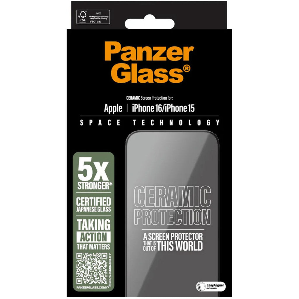 Panzerglass Ceramic Apple iPhone 16/15 - Ultra-Wide Fit