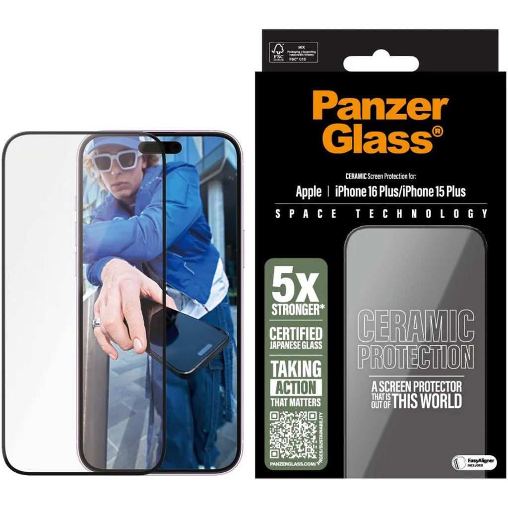 Panzerglass Ceramic Apple iPhone 16/15 Plus - Ultra-Wide Fit