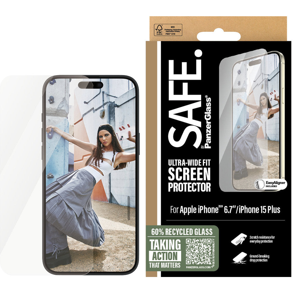 SAFE by Panzerglass Apple iPhone 16/15 Plus - Ultra-Wide-Fit