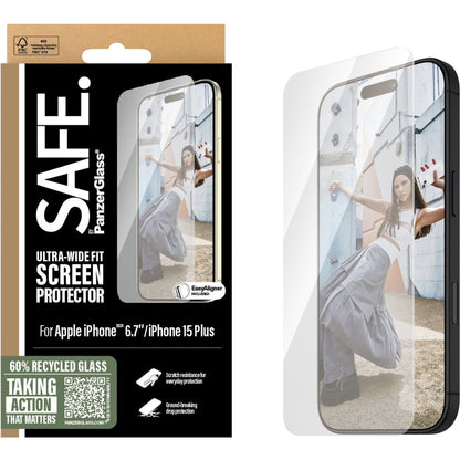 SAFE by Panzerglass Apple iPhone 16/15 Plus - Ultra-Wide-Fit