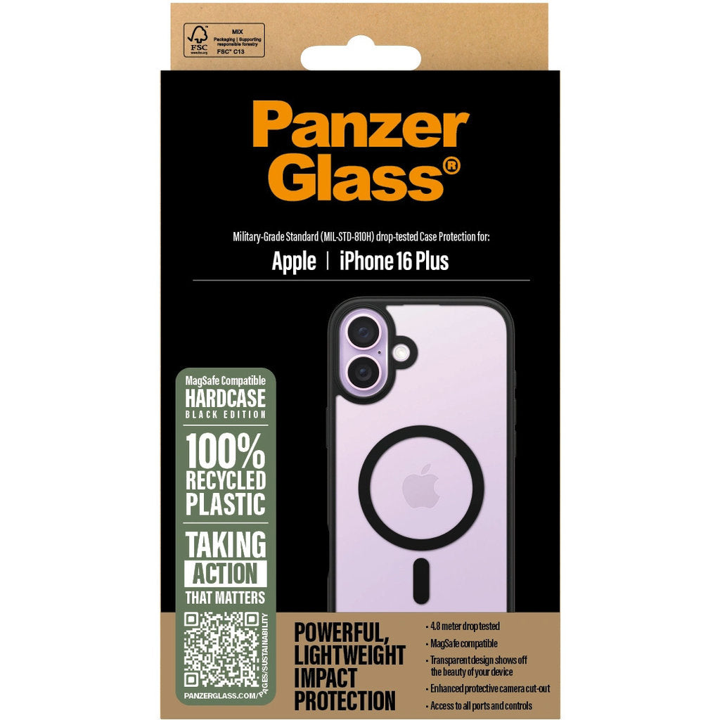 PanzerGlass Apple iPhone 16 Plus Black MagSafe HardCase Clear