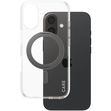 CARE by PanzerGlass Feature Case Transparent w. Black Kickstand & MagSafe iPhone 16