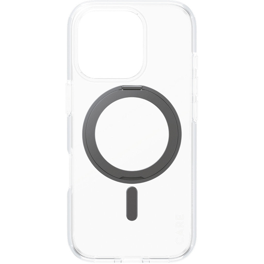 CARE by PanzerGlass Feature Case Transparent w. Black Kickstand & MagSafe iPhone 16 Pro