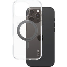 CARE by PanzerGlass Feature Case Transparent w. Black Kickstand & MagSafe iPhone 16 Pro Max