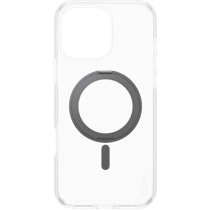 CARE by PanzerGlass Feature Case Transparent w. Black Kickstand & MagSafe iPhone 16 Pro Max