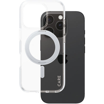CARE by PanzerGlass Feature Case Transparent w. Silver Kickstand & MagSafe iPhone 16 Pro