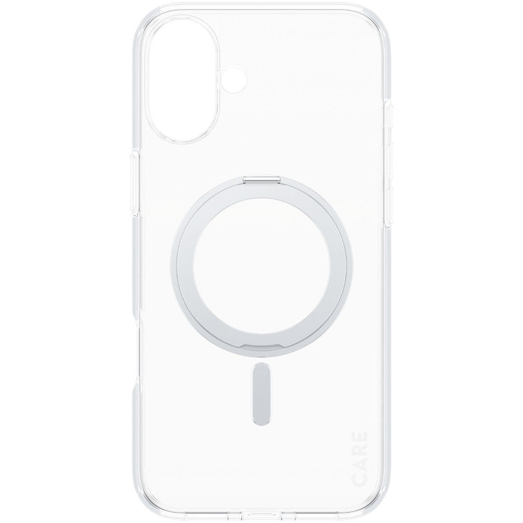 CARE by PanzerGlass Feature Case Transparent w. Silver Kickstand & MagSafe iPhone 16 Plus