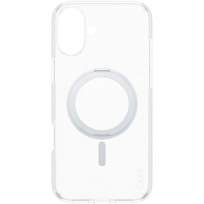 CARE by PanzerGlass Feature Case Transparent w. Silver Kickstand & MagSafe iPhone 16 Plus