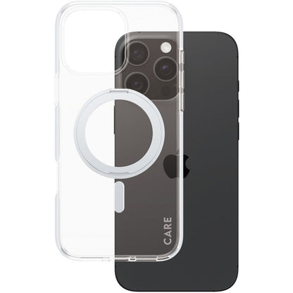 CARE by PanzerGlass Feature Case Transparent w. Silver Kickstand & MagSafe iPhone 16 Pro Max