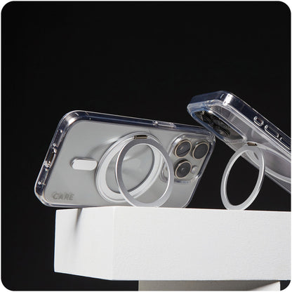 CARE by PanzerGlass Feature Case Transparent w. Silver Kickstand & MagSafe iPhone 16 Pro Max