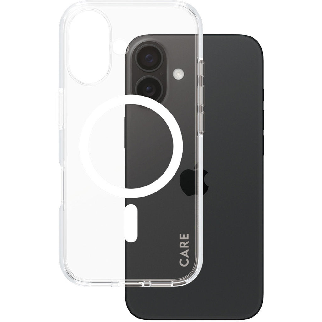 CARE by PanzerGlass Flagship Case Transparent Urban Combat w. White MagSafe iPhone 16
