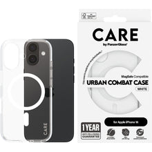 CARE by PanzerGlass Flagship Case Transparent Urban Combat w. White MagSafe iPhone 16