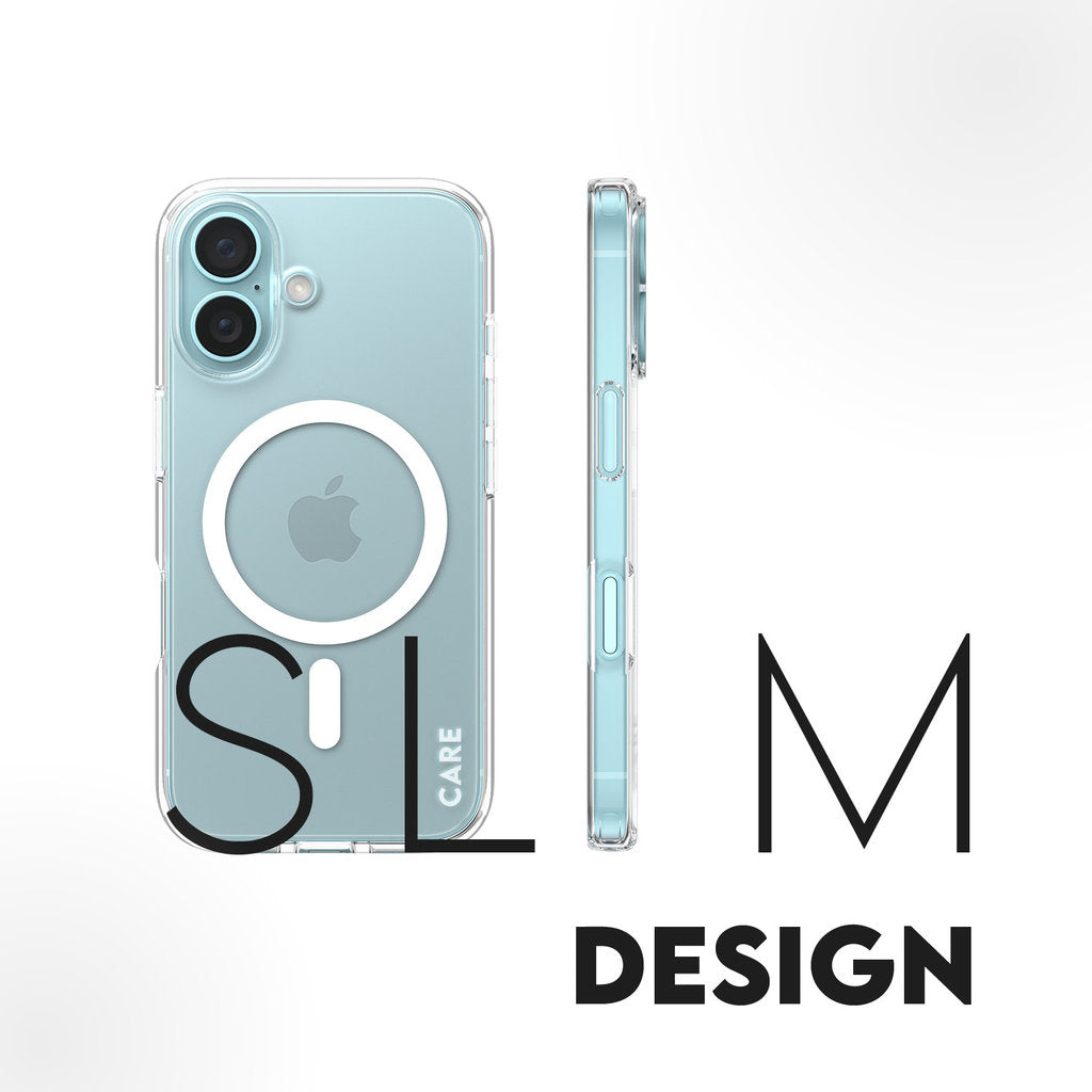 CARE by PanzerGlass Flagship Case Transparent Urban Combat w. White MagSafe iPhone 16