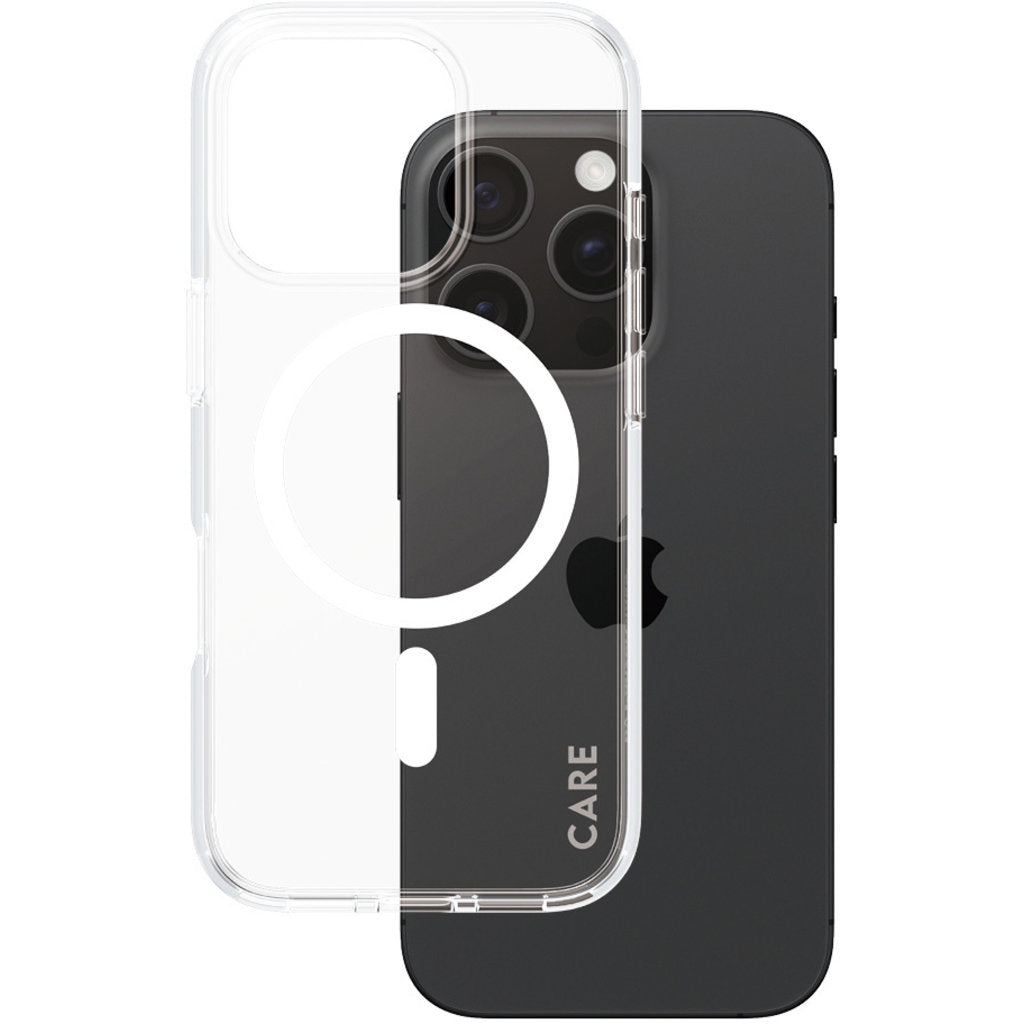 CARE by PanzerGlass Flagship Case Transparent Urban Combat w. White MagSafe iPhone 16 Pro