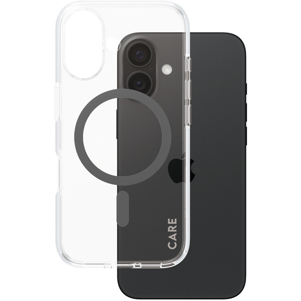 CARE by PanzerGlass Flagship Case Transparent Urban Combat w. Black MagSafe iPhone 16