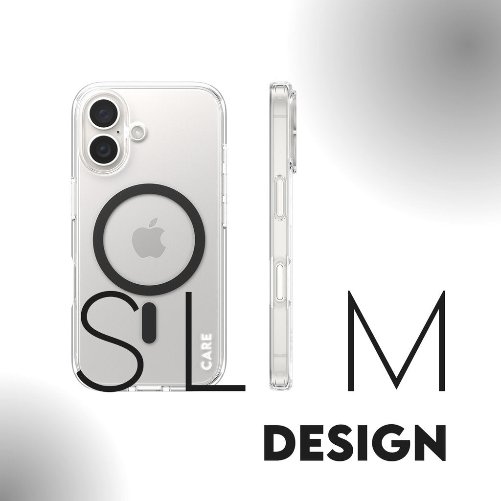 CARE by PanzerGlass Flagship Case Transparent Urban Combat w. Black MagSafe iPhone 16