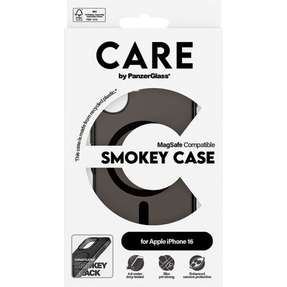 CARE by PanzerGlass Flagship Case Smokey Urban Combat w. Black MagSafe iPhone 16