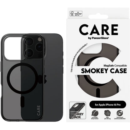 CARE by PanzerGlass Flagship Case Smokey Urban Combat w. Black MagSafe iPhone 16 Pro