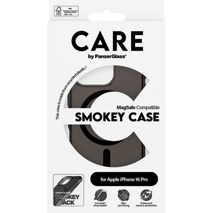 CARE by PanzerGlass Flagship Case Smokey Urban Combat w. Black MagSafe iPhone 16 Pro